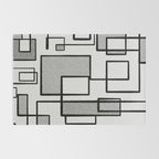 Piet Composition - Mid-Century Modern Minimalist Geometric Abstract in Gray Rug Gallery Image 2