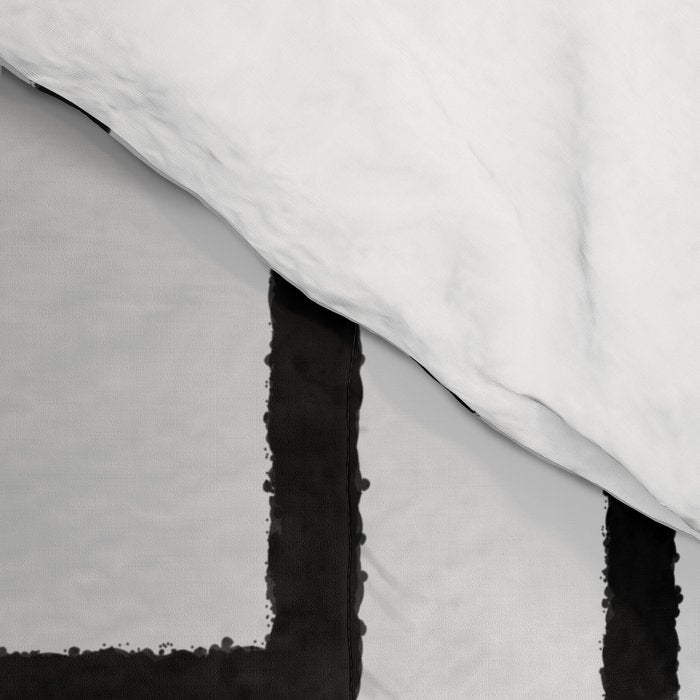 Piet Composition - Mid-Century Modern Minimalist Geometric Abstract in Gray Comforter Gallery Image 4