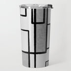 Piet Composition - Mid-Century Modern Minimalist Geometric Abstract in Gray Travel Mug Gallery Image 2
