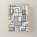 Piet Composition - Mid-Century Modern Minimalist Geometric Abstract in Gray Mini Art Print Gallery Image 1
