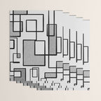 Piet Composition - Mid-Century Modern Minimalist Geometric Abstract in Gray Wrapping Paper Gallery Image 3