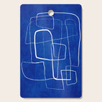Cobalt Blue White Line Art Minimalist Artwork Cutting Board Gallery Image 1