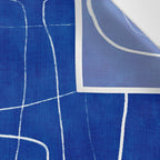 Cobalt Blue White Line Art Minimalist Artwork Wall Tapestry Gallery Image 3