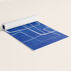 Cobalt Blue White Line Art Minimalist Artwork Yoga Mat Gallery Image 2