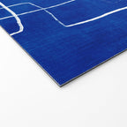 Cobalt Blue White Line Art Minimalist Artwork Welcome Mat Gallery Image 2
