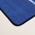 Cobalt Blue White Line Art Minimalist Artwork Desk Mat Gallery Image 4