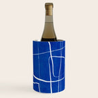 Cobalt Blue White Line Art Minimalist Artwork Wine Chiller Gallery Image 1