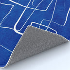 Cobalt Blue White Line Art Minimalist Artwork Rug Gallery Image 4