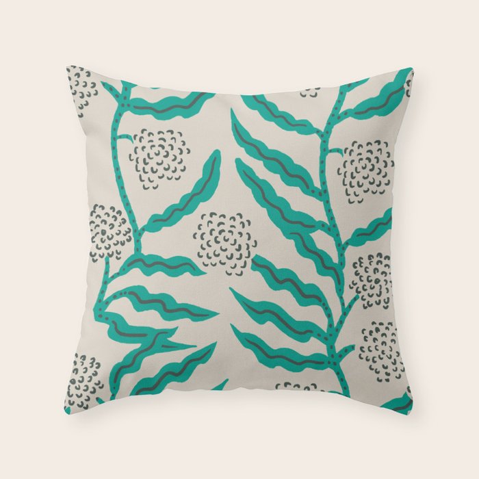 LA VILLE VINE MINT Throw Pillow Gallery Image 1