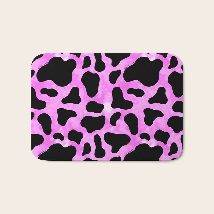 Purple Cow Print Bath Mat Gallery Image 1