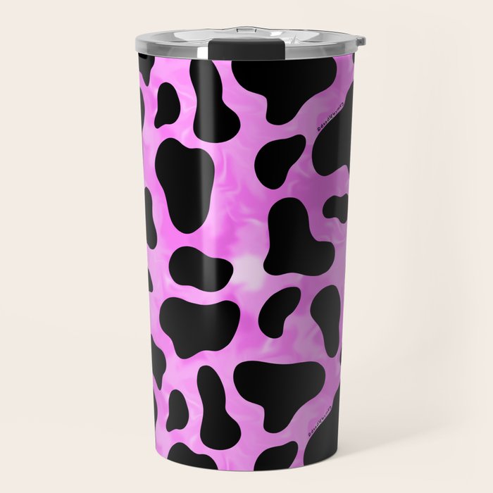 Purple Cow Print Travel Mug Gallery Image 1