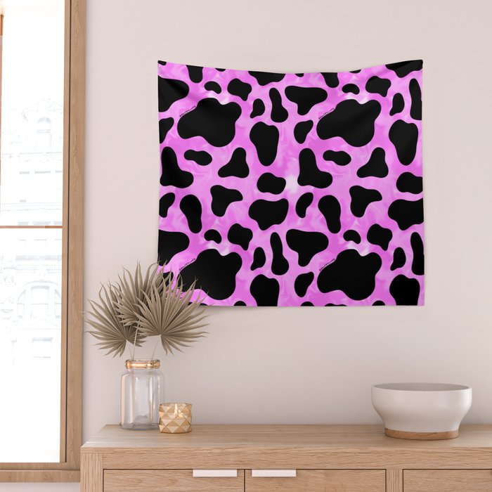 Purple Cow Print Wall Tapestry Gallery Image 2
