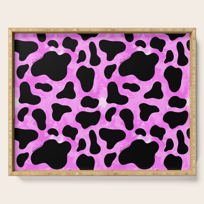 Purple Cow Print Serving Tray Gallery Image 1