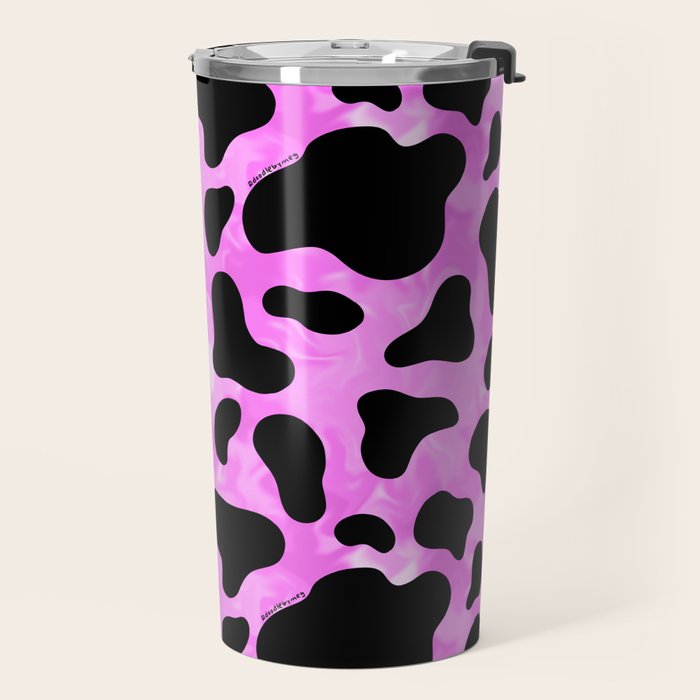 Purple Cow Print Travel Mug Gallery Image 2