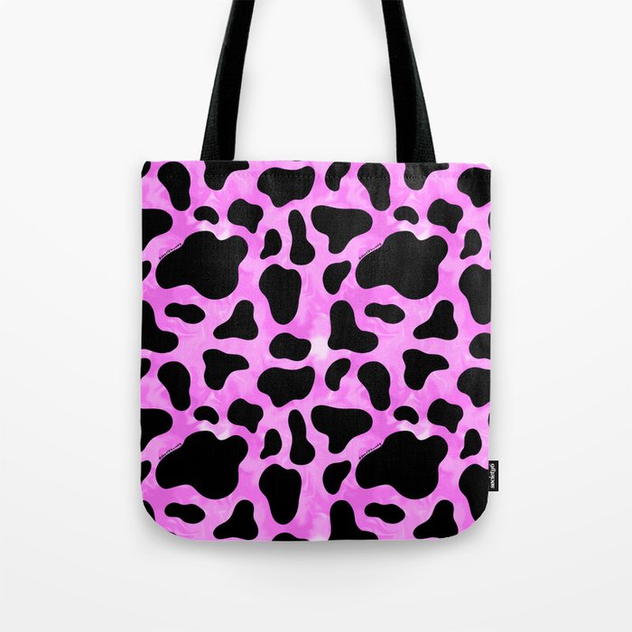 Purple Cow Print Tote Bag Gallery Image 1