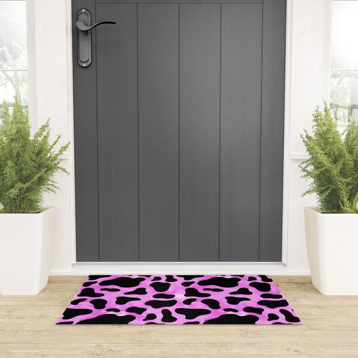 Purple Cow Print Welcome Mat Gallery Image 3