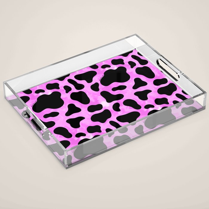 Purple Cow Print Acrylic Tray Gallery Image 1