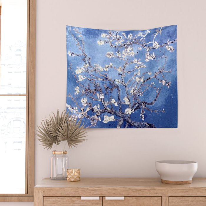Vincent Van Gogh Almond BlossomS Blue Wall Tapestry Gallery Image 2