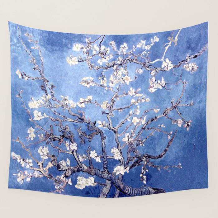 Vincent Van Gogh Almond BlossomS Blue Wall Tapestry Gallery Image 1