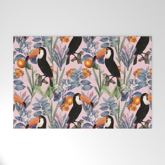Tucan Garden #pattern #illustration Welcome Mat Gallery Image 1