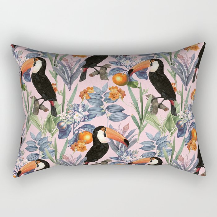 Tucan Garden #pattern #illustration Rectangular Pillow Gallery Image 2