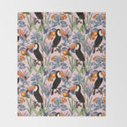 Tucan Garden #pattern #illustration Throw Blanket Gallery Image 2