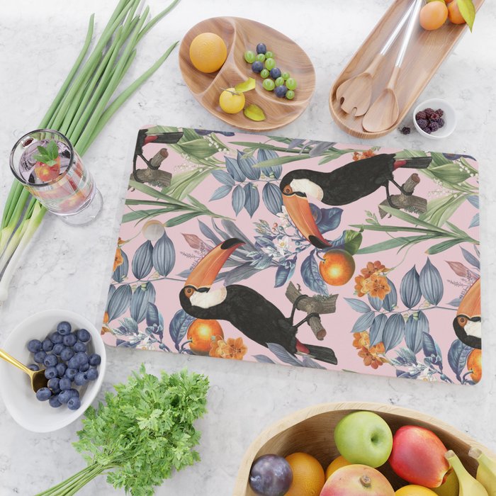 Tucan Garden #pattern #illustration Cutting Board Gallery Image 2