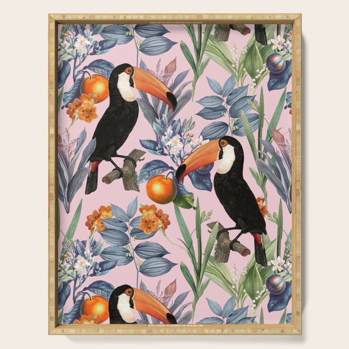 Tucan Garden #pattern #illustration Serving Tray Gallery Image 1