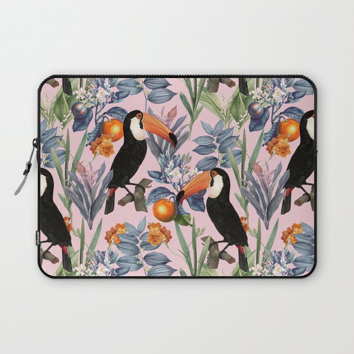 Tucan Garden #pattern #illustration Laptop Sleeve Gallery Image 1