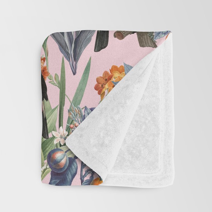 Tucan Garden #pattern #illustration Throw Blanket Gallery Image 3