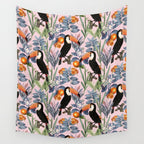 Tucan Garden #pattern #illustration Wall Tapestry Gallery Image 4