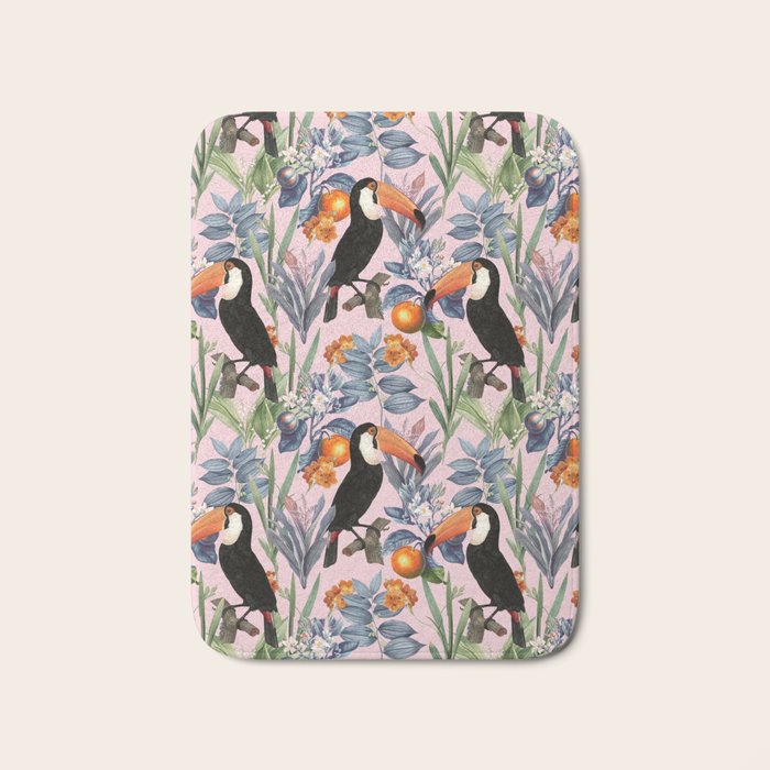 Tucan Garden #pattern #illustration Bath Mat Gallery Image 1