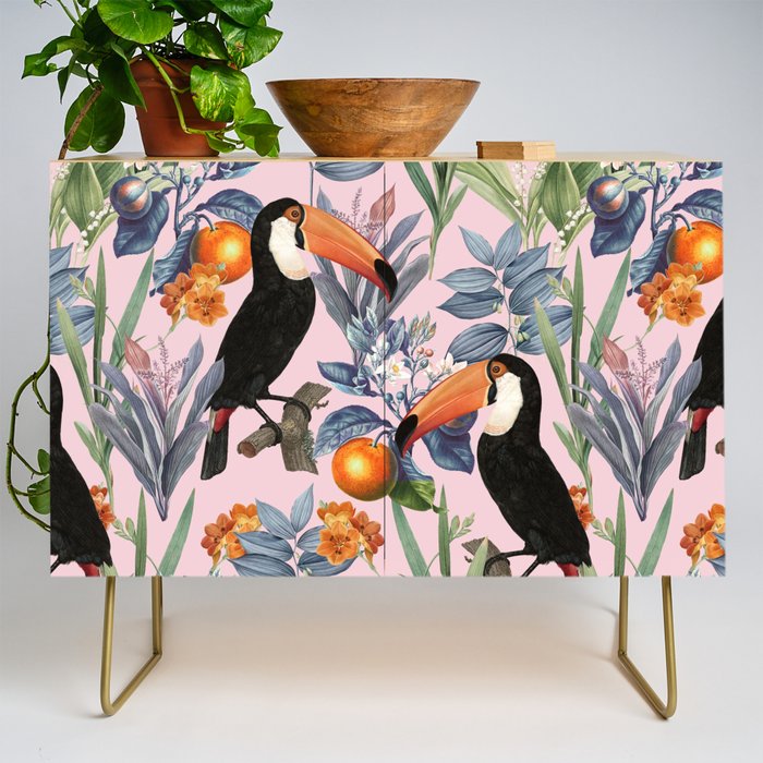Tucan Garden #pattern #illustration Credenza Gallery Image 1