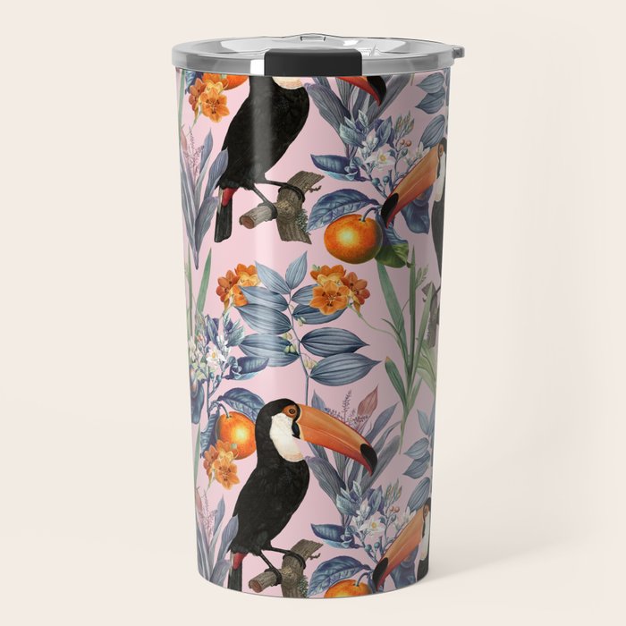 Tucan Garden #pattern #illustration Travel Mug Gallery Image 1