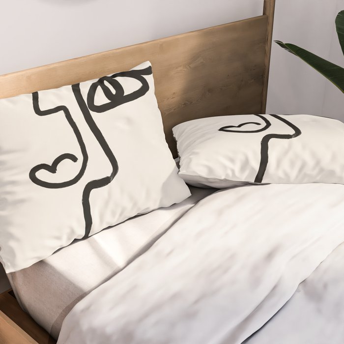 Faces | Black Pillow Sham Gallery Image 2