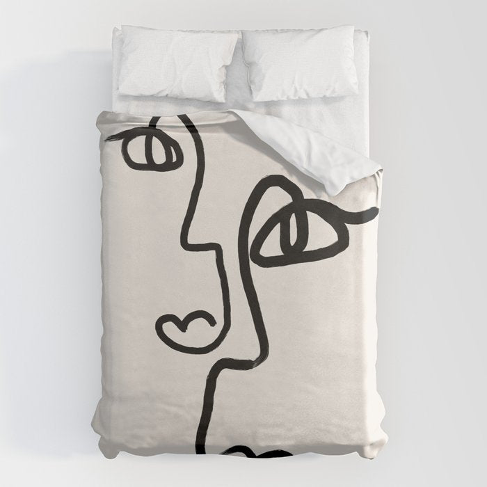 Faces | Black Duvet Cover Gallery Image 6