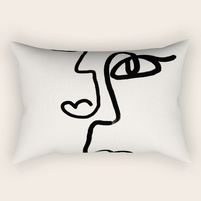 Faces | Black Rectangular Pillow Gallery Image 2
