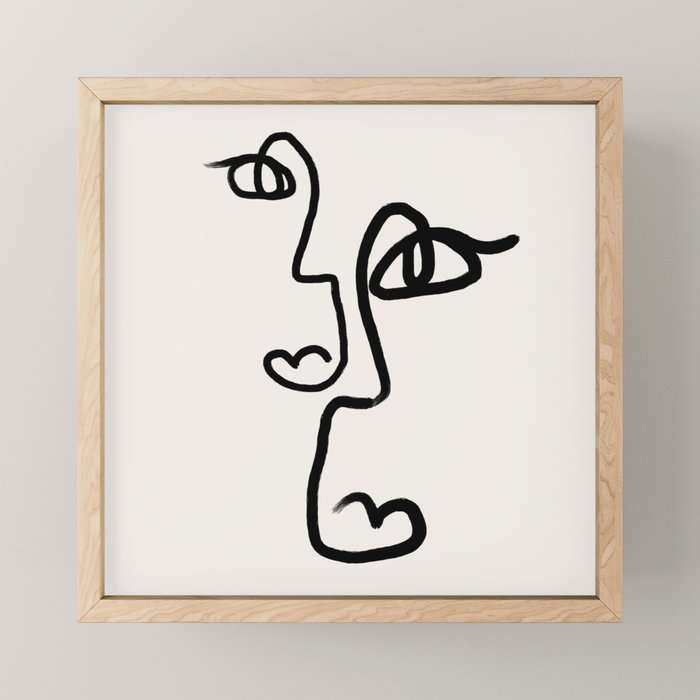 Faces | Black Mini Art Print Gallery Image 1