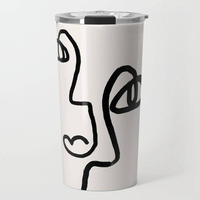 Faces | Black Travel Mug Gallery Image 1