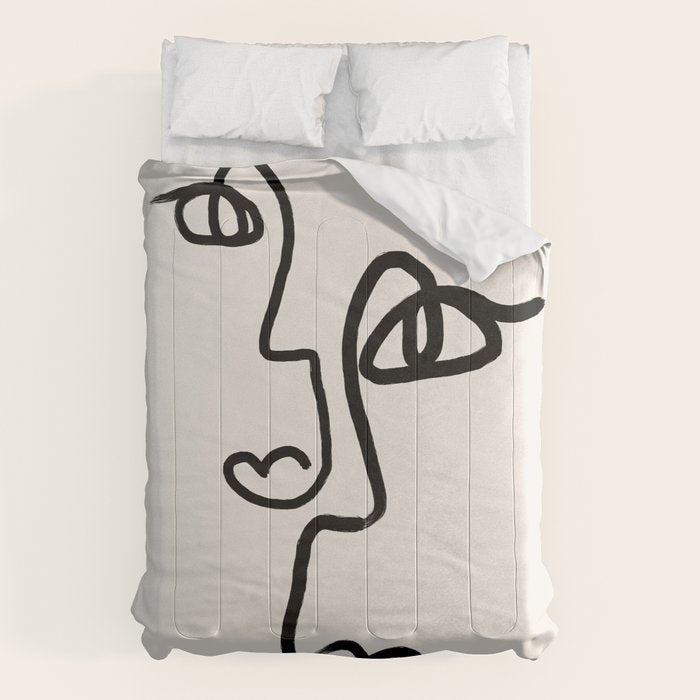 Faces | Black Comforter Gallery Image 1