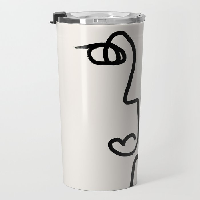 Faces | Black Travel Mug Gallery Image 3