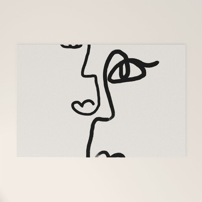 Faces | Black Welcome Mat Gallery Image 1