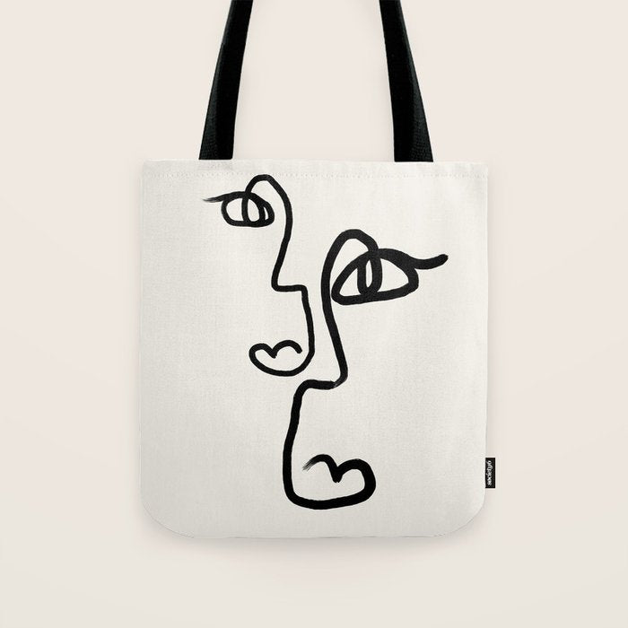 Faces | Black Tote Bag Gallery Image 1
