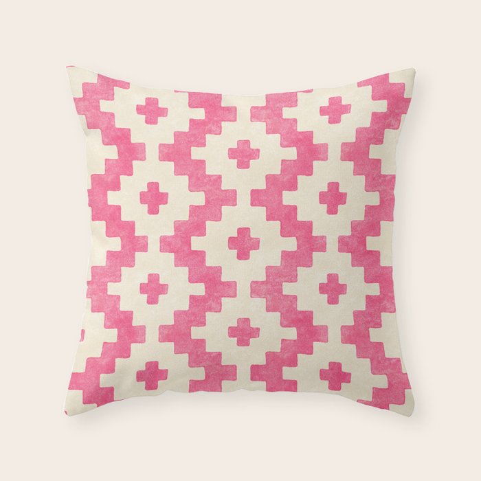 Taos - pink Throw Pillow Gallery Image 6