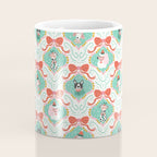 Christmas Dogs Festive Furry Holiday Ornaments Damask Pastel Green Coffee Mug Gallery Image 4