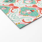 Christmas Dogs Festive Furry Holiday Ornaments Damask Pastel Green Welcome Mat Gallery Image 2