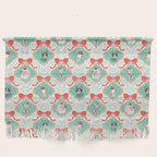 Christmas Dogs Festive Furry Holiday Ornaments Damask Pastel Green Wall Hanging Gallery Image 1