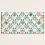 Christmas Dogs Festive Furry Holiday Ornaments Damask Pastel Green Desk Mat Gallery Image 3