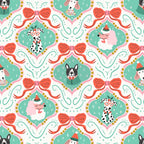 Christmas Dogs Festive Furry Holiday Ornaments Damask Pastel Green Coffee Mug Gallery Image 2