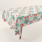 Christmas Dogs Festive Furry Holiday Ornaments Damask Pastel Green Tablecloth Gallery Image 1